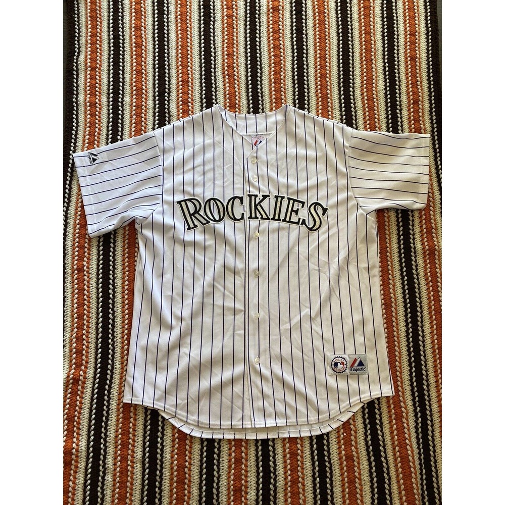 Men's Vintage Majestic USA Colorado Rockies Todd Helton White Home Jersey Sz XL